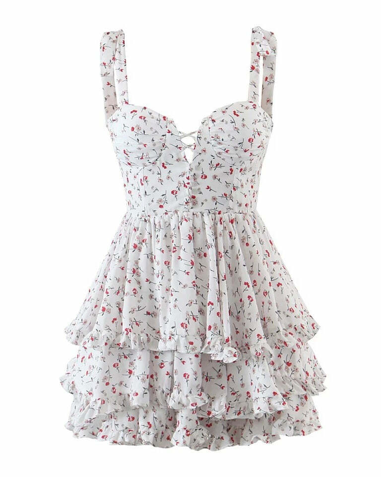 Alba Tie Bow Mini Dress - Y2K Summer, 90S Grunge, Retro Style, Y2K Party & Club Outfits Alba Tie Bow Mini Dress - Y2K Summer, 90S Grunge, Retro Style, Y2K Party & Club Outfits