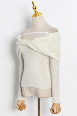 Alberta Knitted Blouse - Y2K Summer Grunge Top, 90S Fashion, Retro Style, Pastel Goth Outfits