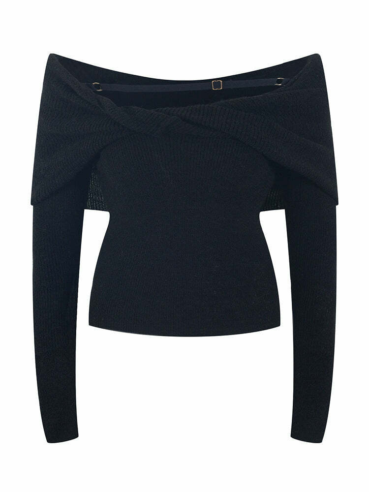 Alberta Knitted Blouse - Y2K Summer Grunge Top, 90S Fashion, Retro Style, Pastel Goth Outfits