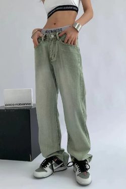 Alice Baggy Casual Jeans - Y2K Summer & 90S Grunge Fashion, Retro Hip Hop, Y2K Club & Party Outfits