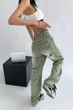 Alice Baggy Casual Jeans - Y2K Summer & 90S Grunge Fashion, Retro Hip Hop, Y2K Club & Party Outfits