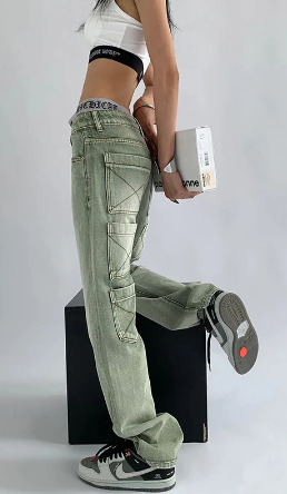 Alice Baggy Casual Jeans - Y2K Summer & 90S Grunge Fashion, Retro Hip Hop, Y2K Club & Party Outfits