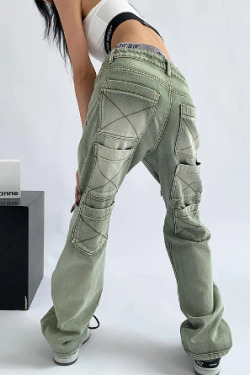 Alice Baggy Casual Jeans - Y2K Summer & 90S Grunge Fashion, Retro Hip Hop, Y2K Club & Party Outfits