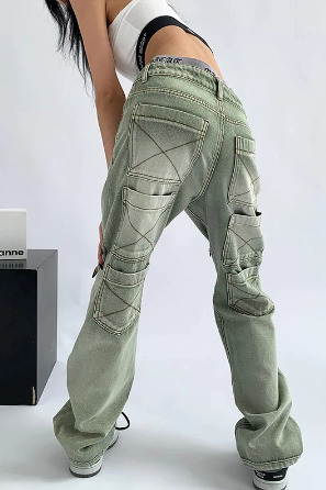 Alice Baggy Casual Jeans - Y2K Summer & 90S Grunge Fashion, Retro Hip Hop, Y2K Club & Party Outfits