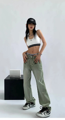 Alice Baggy Casual Jeans - Y2K Summer & 90S Grunge Fashion, Retro Hip Hop, Y2K Club & Party Outfits