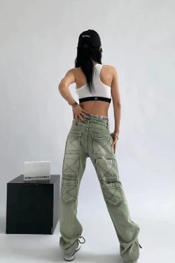 Alice Baggy Casual Jeans - Y2K Summer & 90S Grunge Fashion, Retro Hip Hop, Y2K Club & Party Outfits