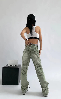Alice Baggy Casual Jeans - Y2K Summer & 90S Grunge Fashion, Retro Hip Hop, Y2K Club & Party Outfits