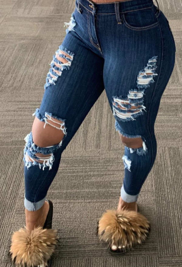 Alice Grunge Ripped Jeans - Y2K Summer, 90S Fashion, Retro Style, Y2K Club & Party Outfits