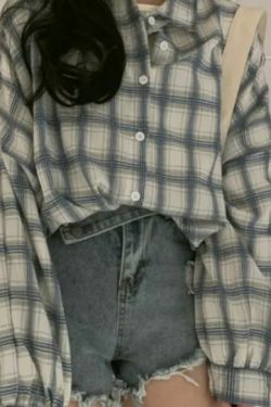 Alina Women Plaid Shirt - Y2K Summer Grunge, 90S Retro, Pastel Goth, Y2K Club & Party Out