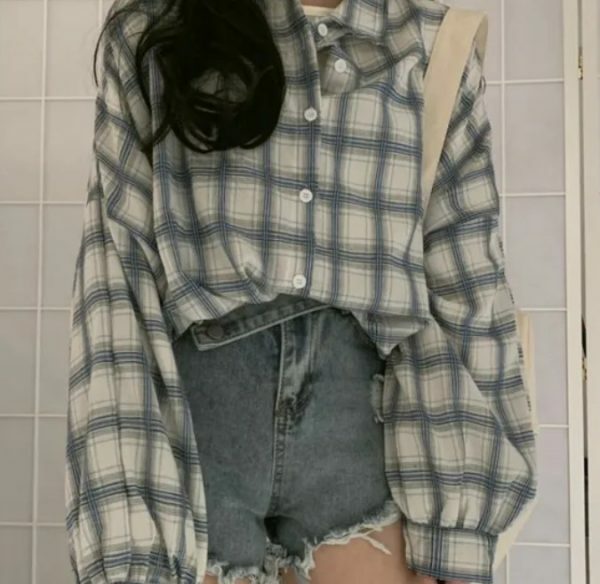 Alina Women Plaid Shirt - Y2K Summer Grunge, 90S Retro, Pastel Goth, Y2K Club & Party Out Alina Women Plaid Shirt - Y2K Summer Grunge, 90S Retro, Pastel Goth, Y2K Club & Party Out
