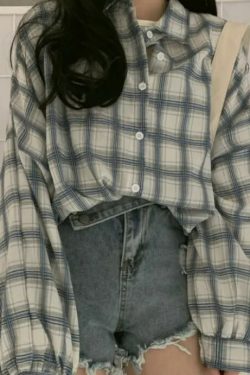 Alina Women Plaid Shirt - Y2K Summer Grunge, 90S Retro, Pastel Goth, Y2K Club & Party Out