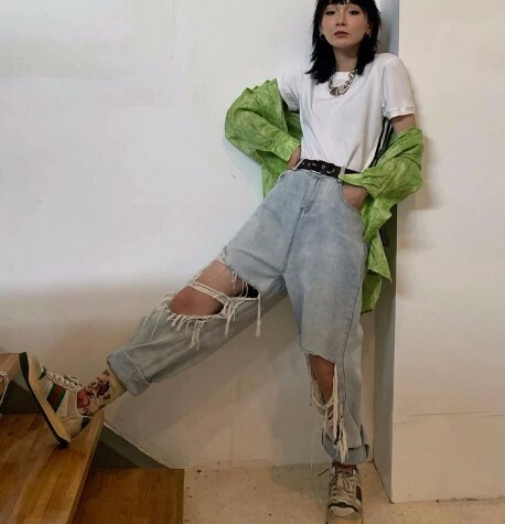 Aliyah Loose Ripped Jeans - Y2K Grunge, 90S Fashion, Retro Style, Summer Y2K Outfits