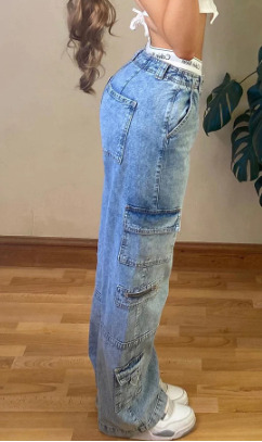 Allison Cargo Jeans - Y2K Summer Grunge, 90S Retro, Pastel Goth, Hip Hop Fashion For Women