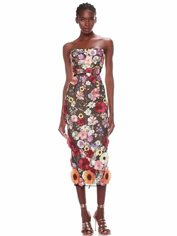 Amali Midi Dress - Y2K Summer Grunge Outfit, 90S Fashion, Retro Style, Pastel Goth Vibes