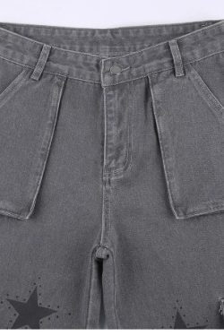 Amelia Denim Baggy Jeans - Y2K Summer Grunge, 90S Retro, Hip Hop Fashion, Y2K Club Outfits