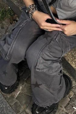 Amelia Denim Baggy Jeans - Y2K Summer Grunge, 90S Retro, Hip Hop Fashion, Y2K Club Outfits