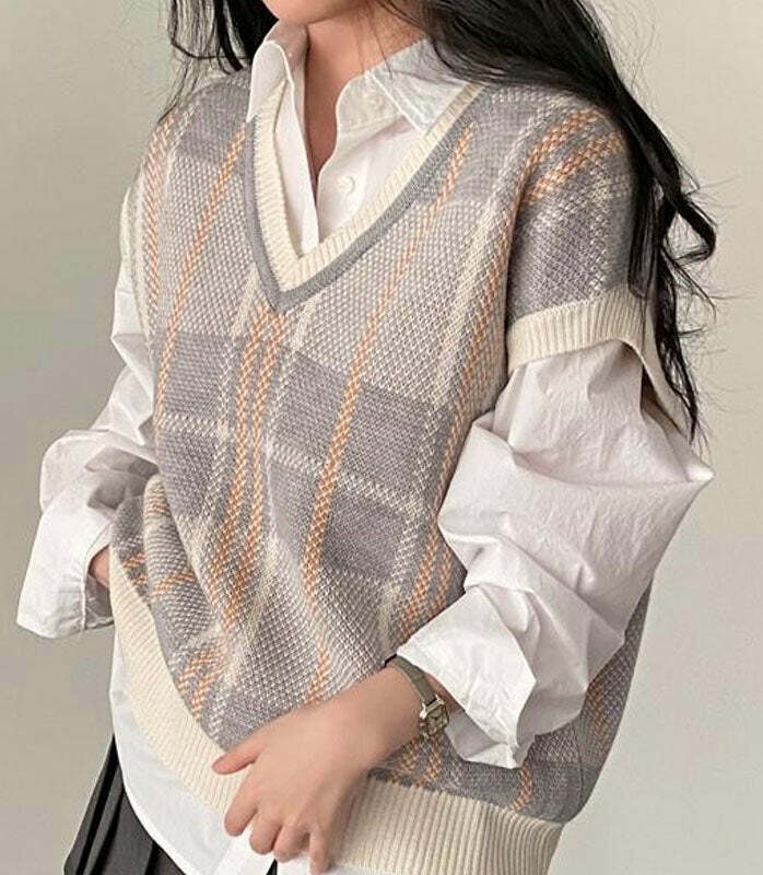 Amelia Knitted Vest - Y2K Summer Grunge, 90S Retro Style, Y2K Club & Party Outfits Amelia Knitted Vest - Y2K Summer Grunge, 90S Retro Style, Y2K Club & Party Outfits