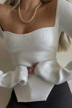 Amelie Knitted Top - Y2K Summer Grunge, 90S Fashion, Retro Style, Y2K Party & Club Out