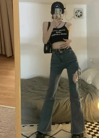 Amira Slim Flare Pants - Y2K Summer Grunge, 90S Retro, Pastel Goth, Y2K Club & Party Out