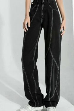 Amy High Waisted Jeans - Y2K Summer & 90S Grunge Fashion, Retro Style, Y2K Club & Party Outfits