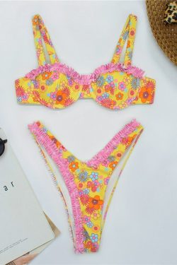 Angela Floral Bikini - Y2K Summer Outfit, 90S Fashion, Grunge, Retro Style, Y2K Beachwear