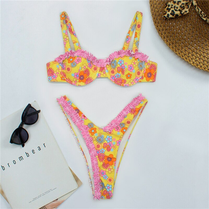 Angela Floral Bikini - Y2K Summer Outfit, 90S Fashion, Grunge, Retro Style, Y2K Beachwear Angela Floral Bikini - Y2K Summer Outfit, 90S Fashion, Grunge, Retro Style, Y2K Beachwear