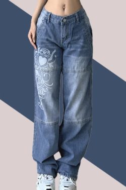 Anna High Waist Cargo Jeans - Y2K Summer, 90S Grunge, Retro Style, Y2K Club & Party Outfits