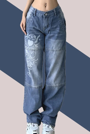 Anna High Waist Cargo Jeans - Y2K Summer, 90S Grunge, Retro Style, Y2K Club & Party Outfits Anna High Waist Cargo Jeans - Y2K Summer, 90S Grunge, Retro Style, Y2K Club & Party Outfits