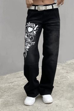 Anna High Waist Cargo Jeans - Y2K Summer, 90S Grunge, Retro Style, Y2K Club & Party Outfits