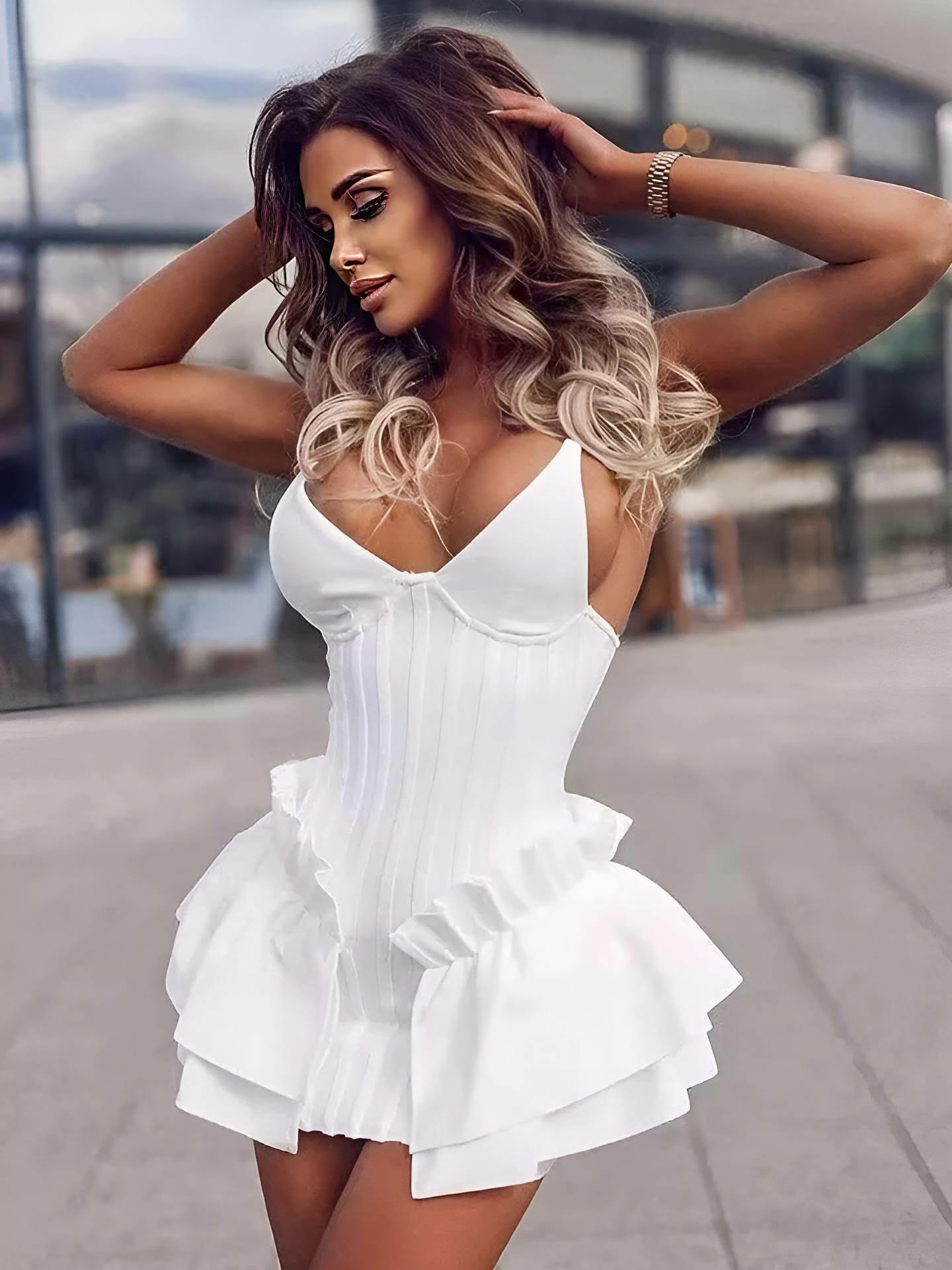 Antonella Mini Dress - Y2K Summer Grunge Outfit, 90S Fashion, Retro Style, Pastel Goth Vibes