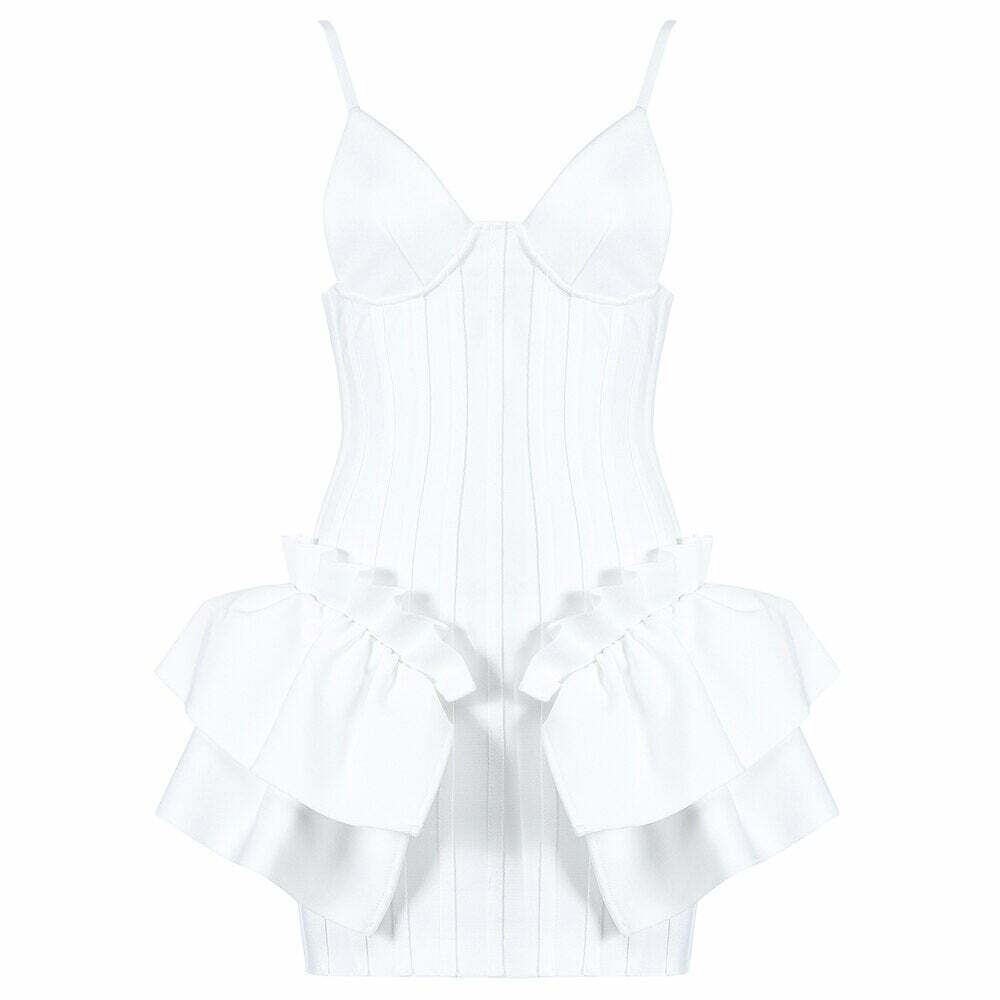 Antonella Mini Dress - Y2K Summer Grunge Outfit, 90S Fashion, Retro Style, Pastel Goth Vibes