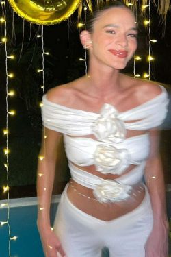 April Crop Top - Y2K Summer Grunge, 90S Retro, Pastel Goth, Y2K Party & Club Outfits