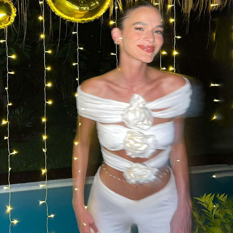 April Crop Top - Y2K Summer Grunge, 90S Retro, Pastel Goth, Y2K Party & Club Outfits