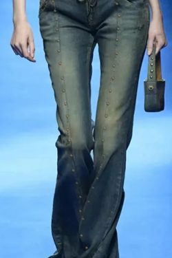 Aria Denim Flared Jeans - Y2K Summer & 90S Retro Style, Grunge, Hip Hop, Pastel Goth Outfits