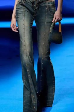 Aria Denim Flared Jeans - Y2K Summer & 90S Retro Style, Grunge, Hip Hop, Pastel Goth Outfits