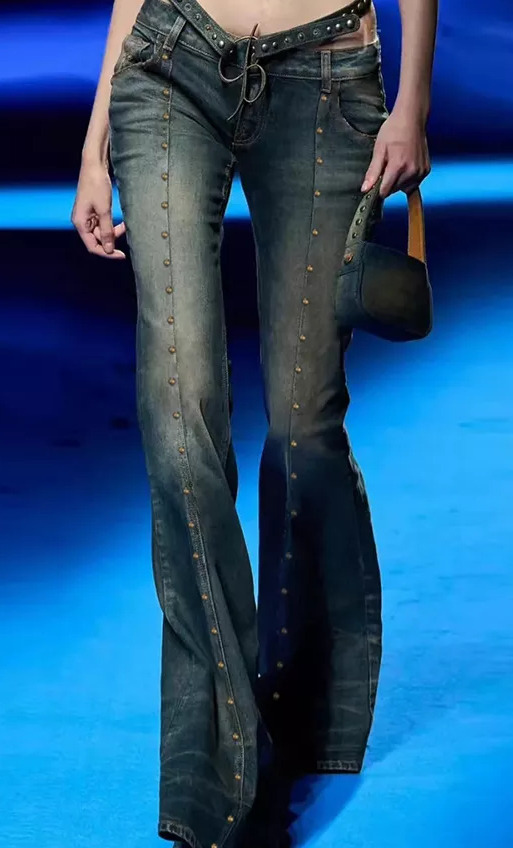 Aria Denim Flared Jeans - Y2K Summer & 90S Retro Style, Grunge, Hip Hop, Pastel Goth Outfits