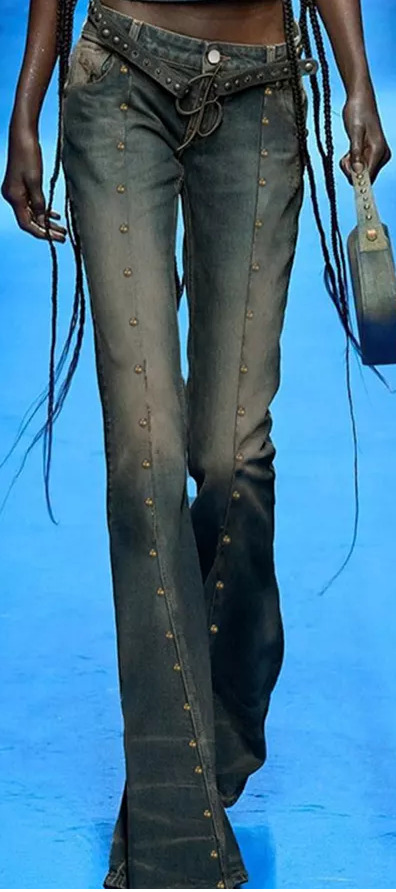 Aria Denim Flared Jeans - Y2K Summer & 90S Retro Style, Grunge, Hip Hop, Pastel Goth Outfits