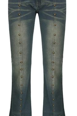 Aria Denim Flared Jeans - Y2K Summer & 90S Retro Style, Grunge, Hip Hop, Pastel Goth Outfits