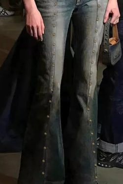 Aria Denim Flared Jeans - Y2K Summer & 90S Retro Style, Grunge, Hip Hop, Pastel Goth Outfits