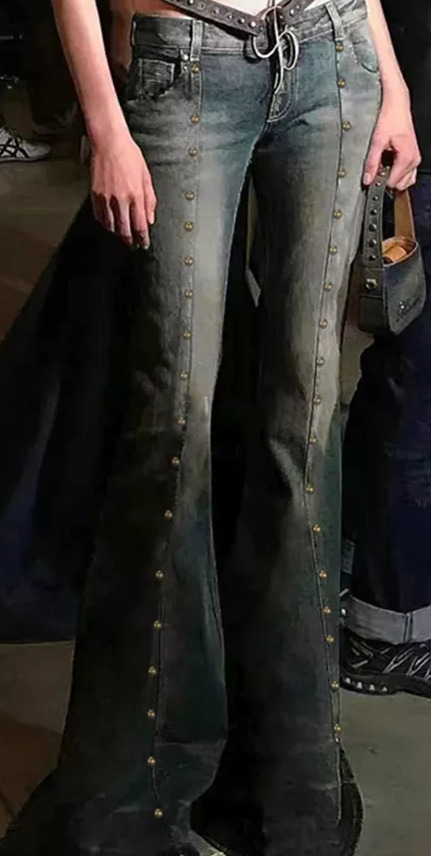 Aria Denim Flared Jeans - Y2K Summer & 90S Retro Style, Grunge, Hip Hop, Pastel Goth Outfits