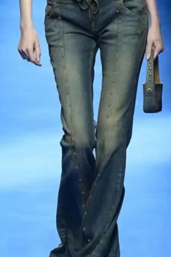 Aria Denim Flared Jeans - Y2K Summer & 90S Retro Style, Grunge, Hip Hop, Pastel Goth Outfits