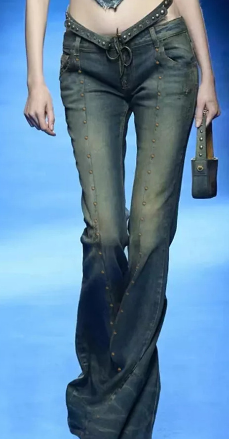 Aria Denim Flared Jeans - Y2K Summer & 90S Retro Style, Grunge, Hip Hop, Pastel Goth Outfits