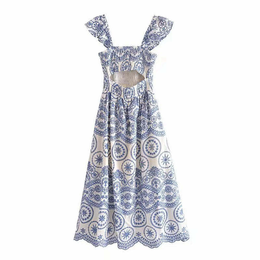 Aria Midi Dress - Y2K Summer Grunge Outfit, 90S Fashion, Retro Style, Pastel Goth, Y2K Party Look