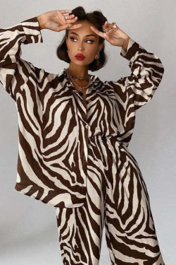 Asha Zebra Two Piece Set - Y2K Summer Grunge Outfit, 90S Fashion, Retro Style, Y2K Party