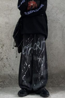 Athena Baggy Jeans - Y2K Summer Grunge, 90S Retro, Pastel Goth, Hip Hop Fashion For Women