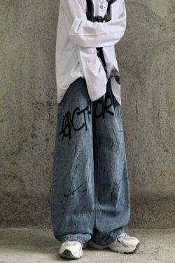 Athena Baggy Jeans - Y2K Summer Grunge, 90S Retro, Pastel Goth, Hip Hop Fashion For Women
