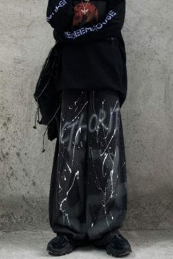 Athena Baggy Jeans - Y2K Summer Grunge, 90S Retro, Pastel Goth, Hip Hop Fashion For Women