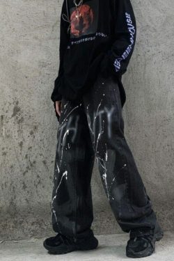 Athena Baggy Jeans - Y2K Summer Grunge, 90S Retro, Pastel Goth, Hip Hop Fashion For Women