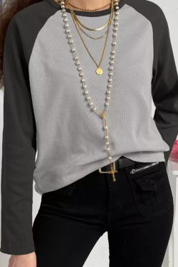 Aubrey Pullover Shirt - Y2K Summer Grunge, 90S Retro, Pastel Goth, Baby Tees, Y2K