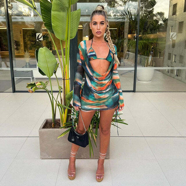 Aurora Three Piece Set - Y2K Summer Grunge Outfit, 90S Fashion, Retro Style, Y2K Party Look Aurora Three Piece Set - Y2K Summer Grunge Outfit, 90S Fashion, Retro Style, Y2K Party Look